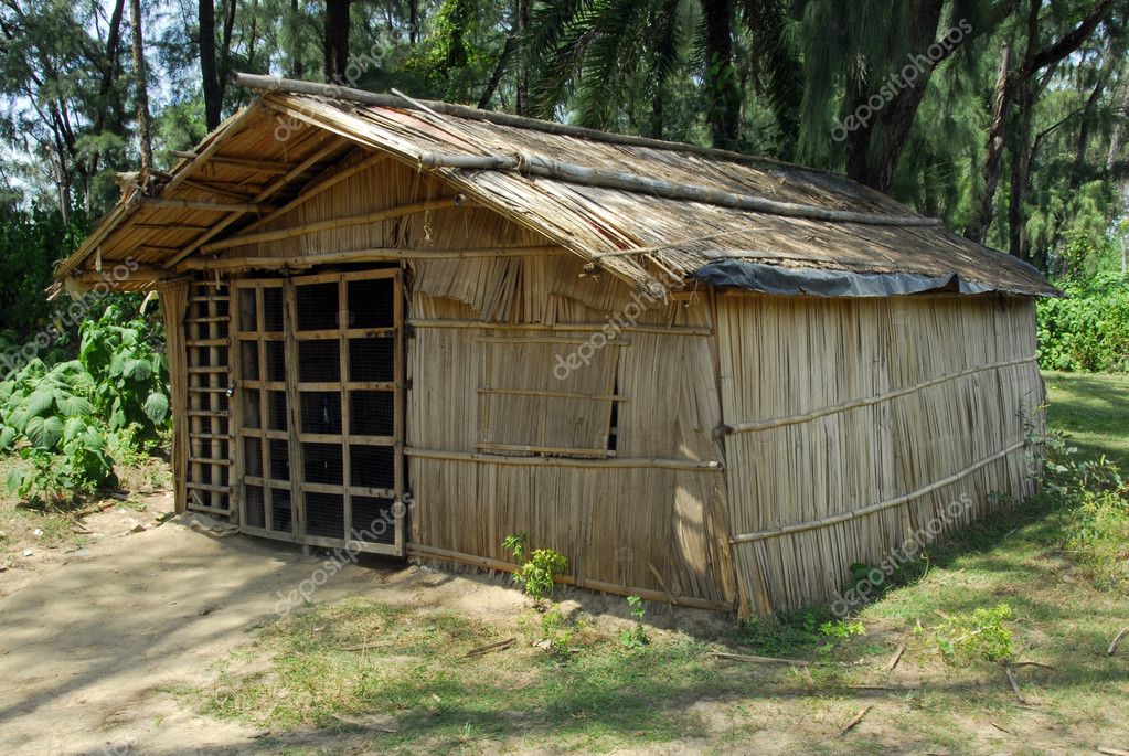 Straw hut in village — Stock Photo © Nikonite #1327422