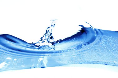 Blue water on white background clipart