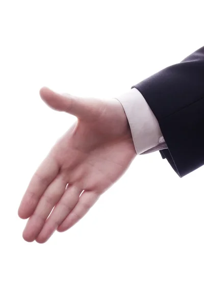 Un hombre de negocios propone estrechar la mano — Foto de Stock