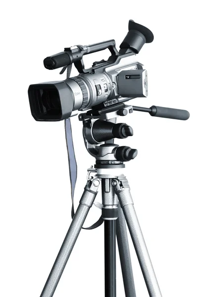 Câmera de vídeo profissional em um tripé — Fotografia de Stock