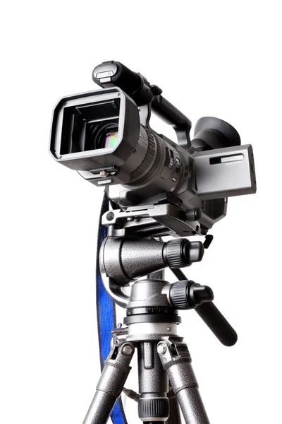 Видеокамера на профессиональном треноге — стоковое фото