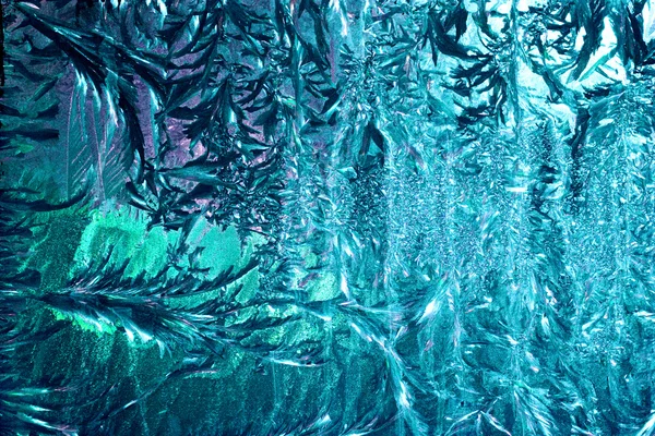 Παγωμένο μοτίβο στο γυαλί — Φωτογραφία Αρχείου