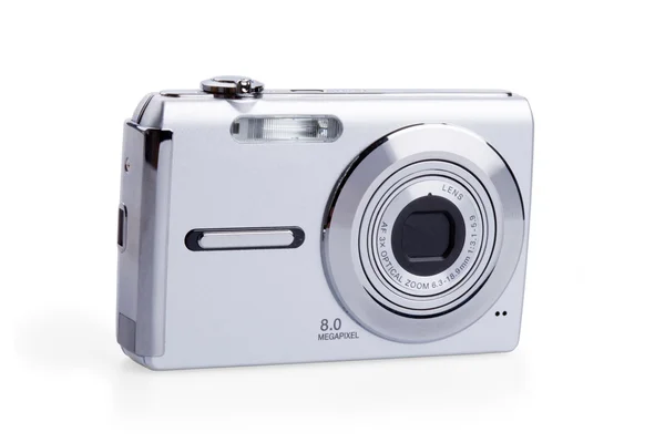 흰색 절연 디지털 사진 카메라 — 스톡 사진