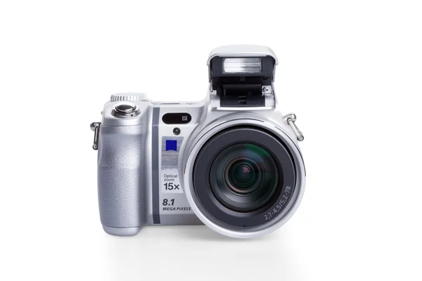 Dijital fotoğraf makinesi üzerinde beyaz izole — Stok fotoğraf