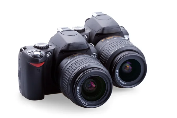 Fotocamere digitali isolate su bianco — Foto Stock