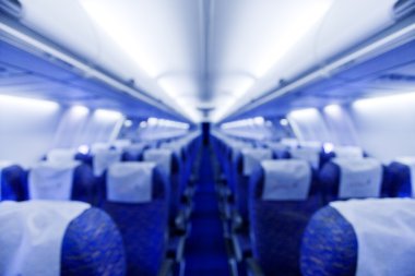 Boeing airplaine interior, out of focus clipart