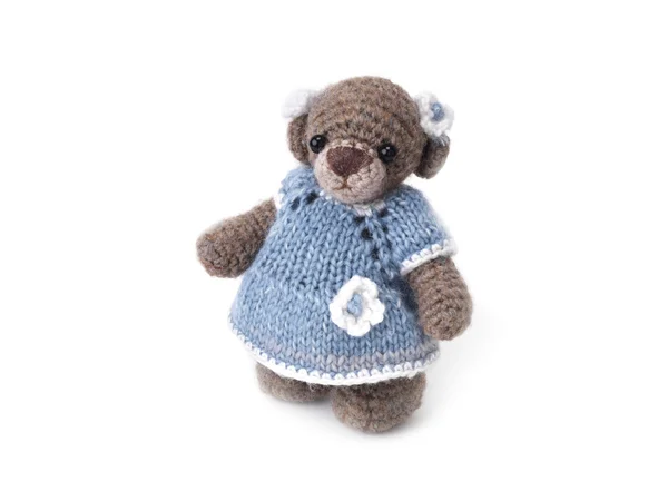 Carino piccolo orsacchiotto indossato — Foto Stock