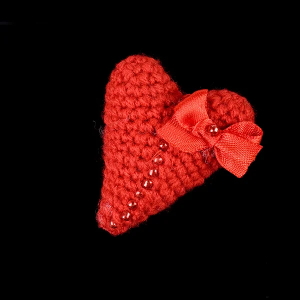 뜨개질-마음의 발렌타인 — 스톡 사진