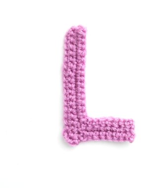 One letter of knit handmade alphabet clipart