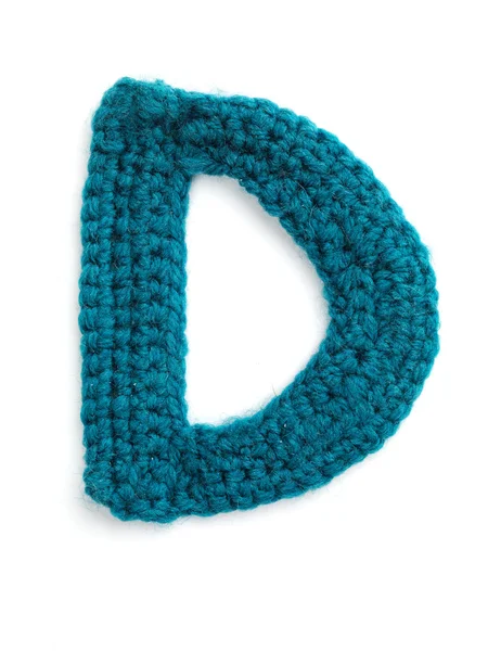 Une lettre de tricot à la main alphabet — Photo