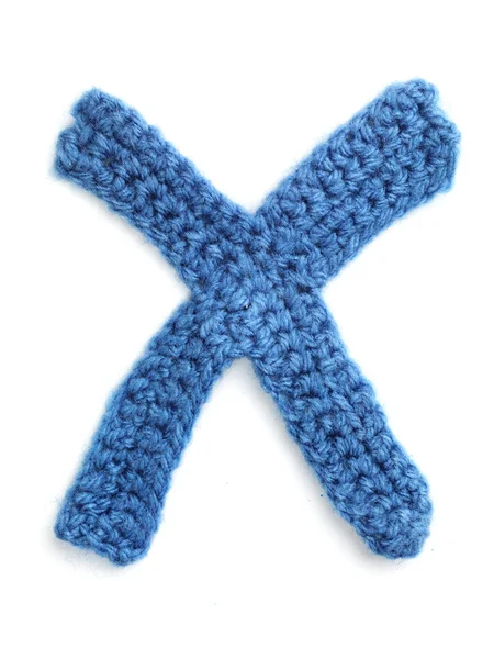Une lettre de tricot à la main alphabet — Photo