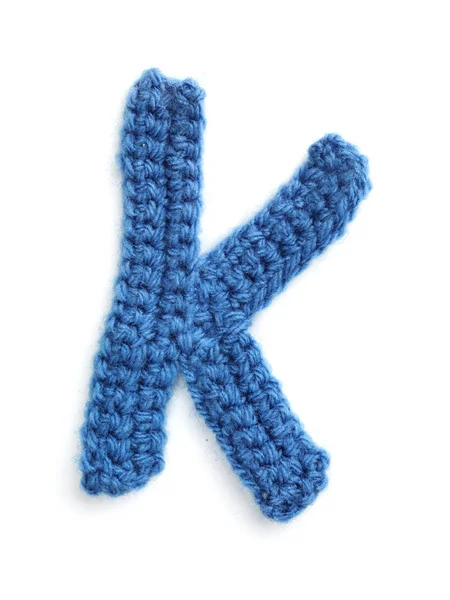 One letter of knit handmade alphabet — Stock Photo, Image