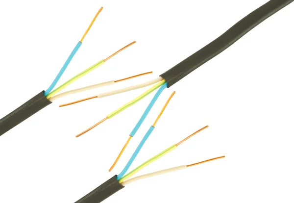 Trzy kabel elektryczny — Zdjęcie stockowe