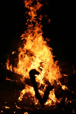 Bonfire on a dark background clipart