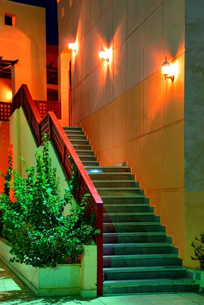 Resort Egipt w nocy — Zdjęcie stockowe