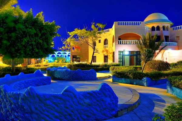 Egipto resort en la noche Imagen de stock