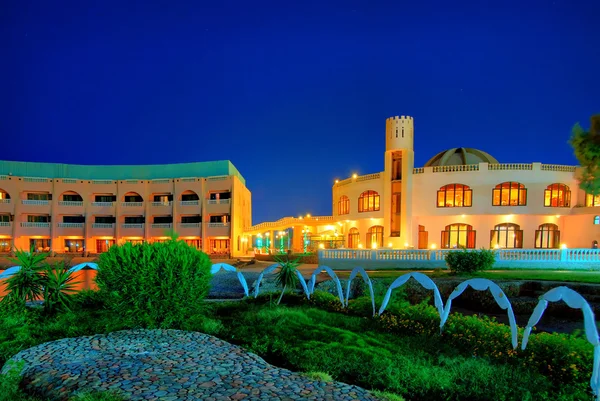 Resort Egipt w nocy — Zdjęcie stockowe
