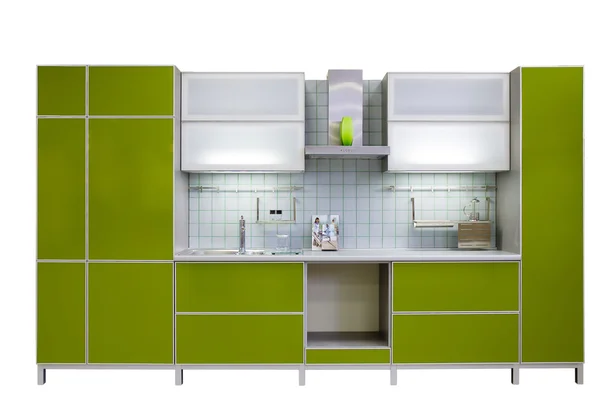 现代绿色厨房 — 图库照片