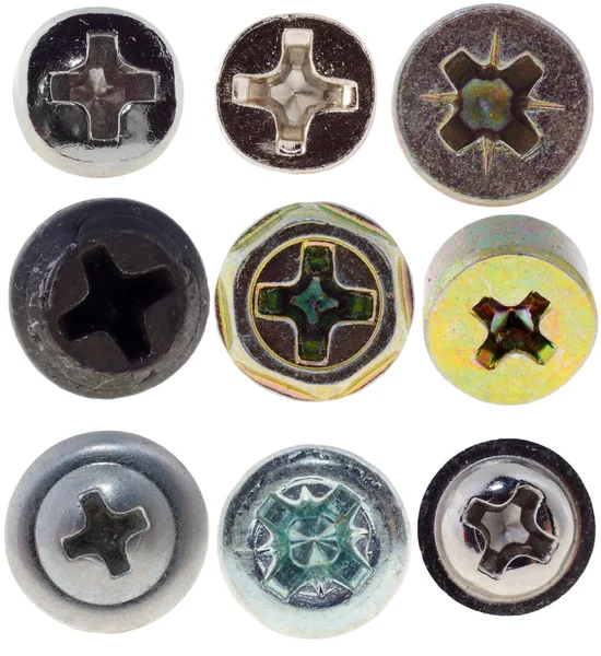 Set of screw heads — Stock Photo, Image