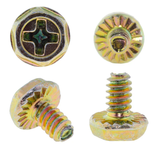 Yellow brass screw — Stock Photo, Image
