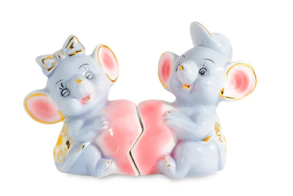 Dois ratos com coração — Fotografia de Stock