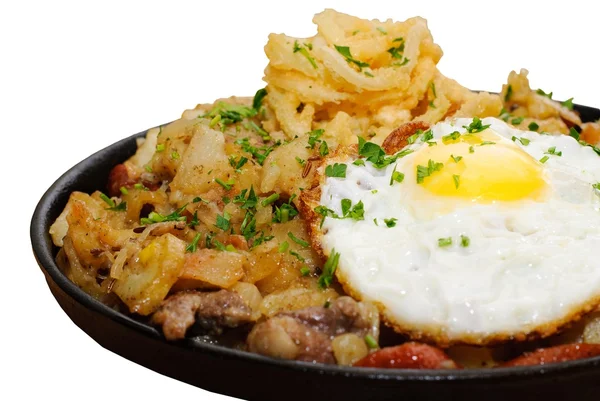 Fried egg on pan — Stock Photo, Image