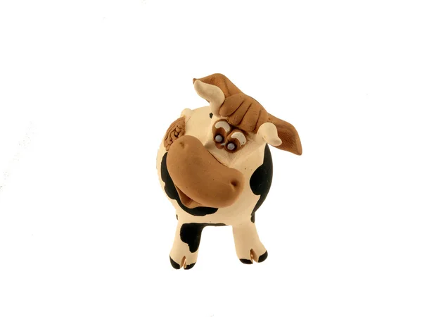 Ceramiczna figurka krowa — Zdjęcie stockowe