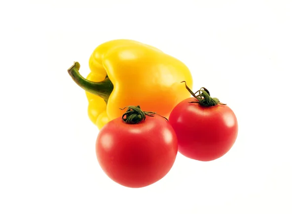 Yellow pepper and tomato — Stock Photo, Image