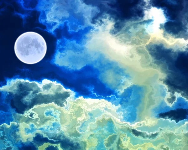 抽象的な空に浮かぶ月 — ストック写真