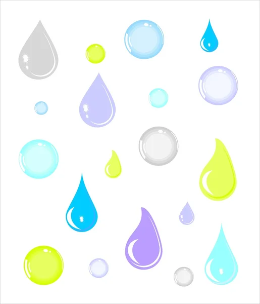 澄んだ水の滴のセット — Stockfoto