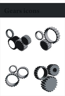 Gears icons clipart