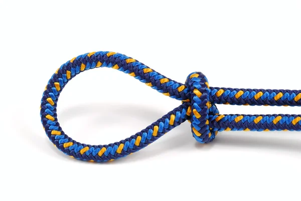 Climbing rope tied in a loop — Stock Photo, Image