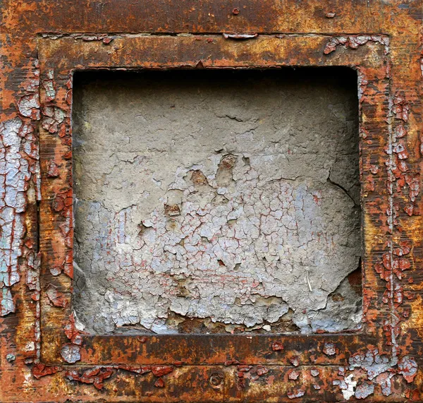 Rusty grunge metallo telaio sfondo — Foto Stock