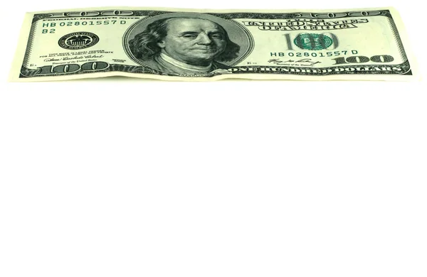 100 банкнот ізольовано на білому — стокове фото