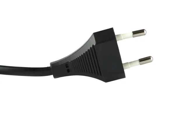 Enchufe de cable de alimentación negro tipo europeo — Foto de Stock