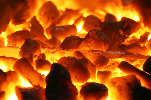 Glowing coals background texture — Stock Photo, Image