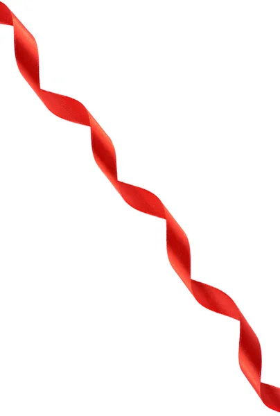 Червона стрічка ізольована на білому — стокове фото