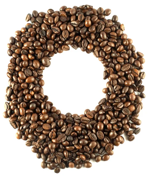 Round frame made of coffee beans — Stock Photo, Image