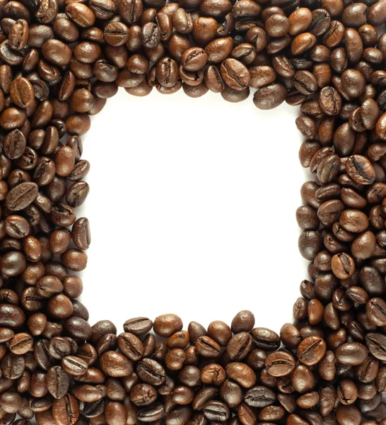 Quadro quadrado feito de grãos de café — Fotografia de Stock