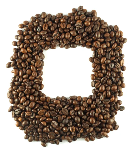 方形框架所作的咖啡豆 — 图库照片