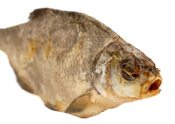 Сухая соленая рыба, изолированная на белом Стоковое Фото