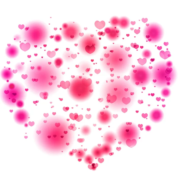 Luces rosadas en la forma del corazón —  Fotos de Stock