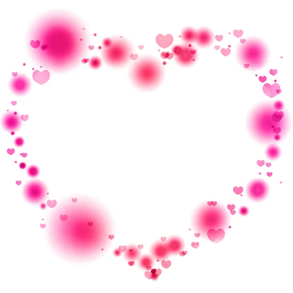 Luzes cor-de-rosa na forma do coração — Fotografia de Stock