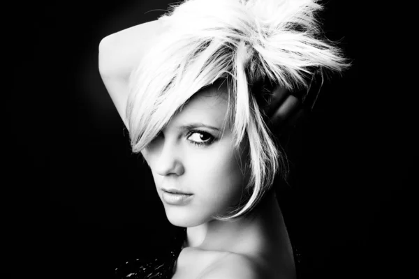 Female with creativity hairstyle Stock Photo