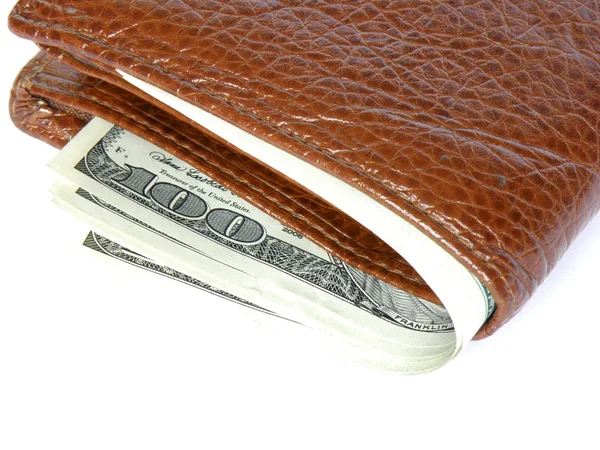 Peněženka s penězi — Stock fotografie