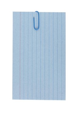 Blue page with a paper clip clipart