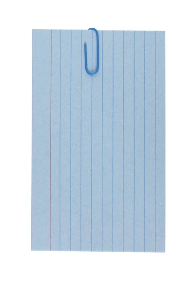 Blaue Seite mit Büroklammer — Stockfoto