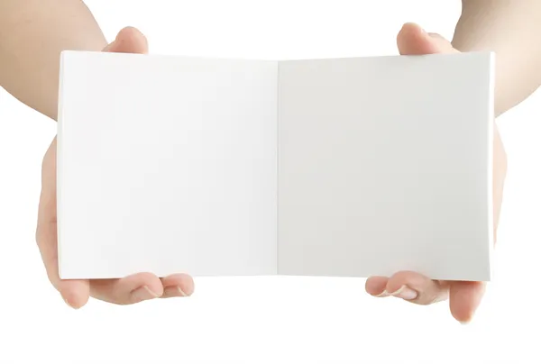 Notebook a kezében — Stock Fotó
