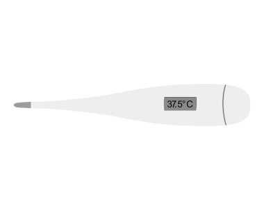 Digital clinical thermometer on white ba clipart