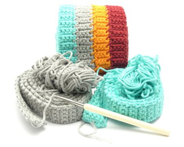 Multi-coloured crochet-work clipart